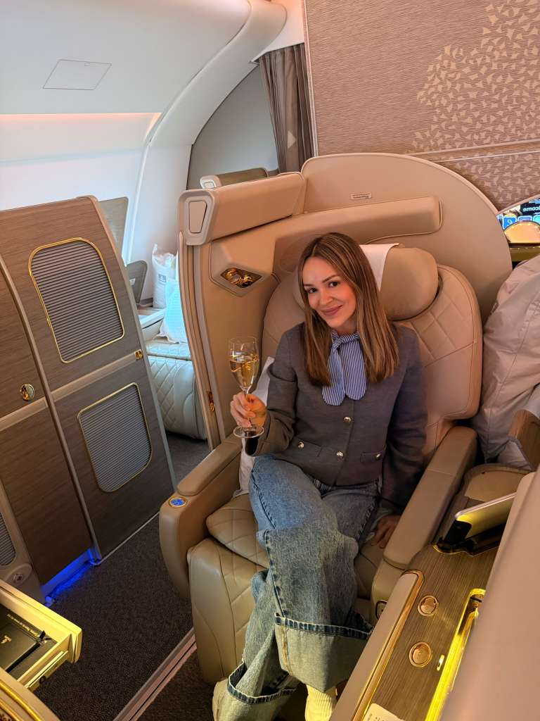 Julia Portela in Emirates First Class